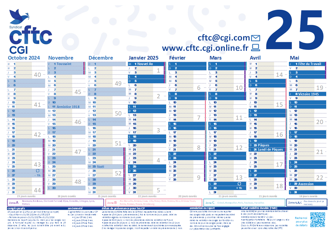 Calendrier 2025
